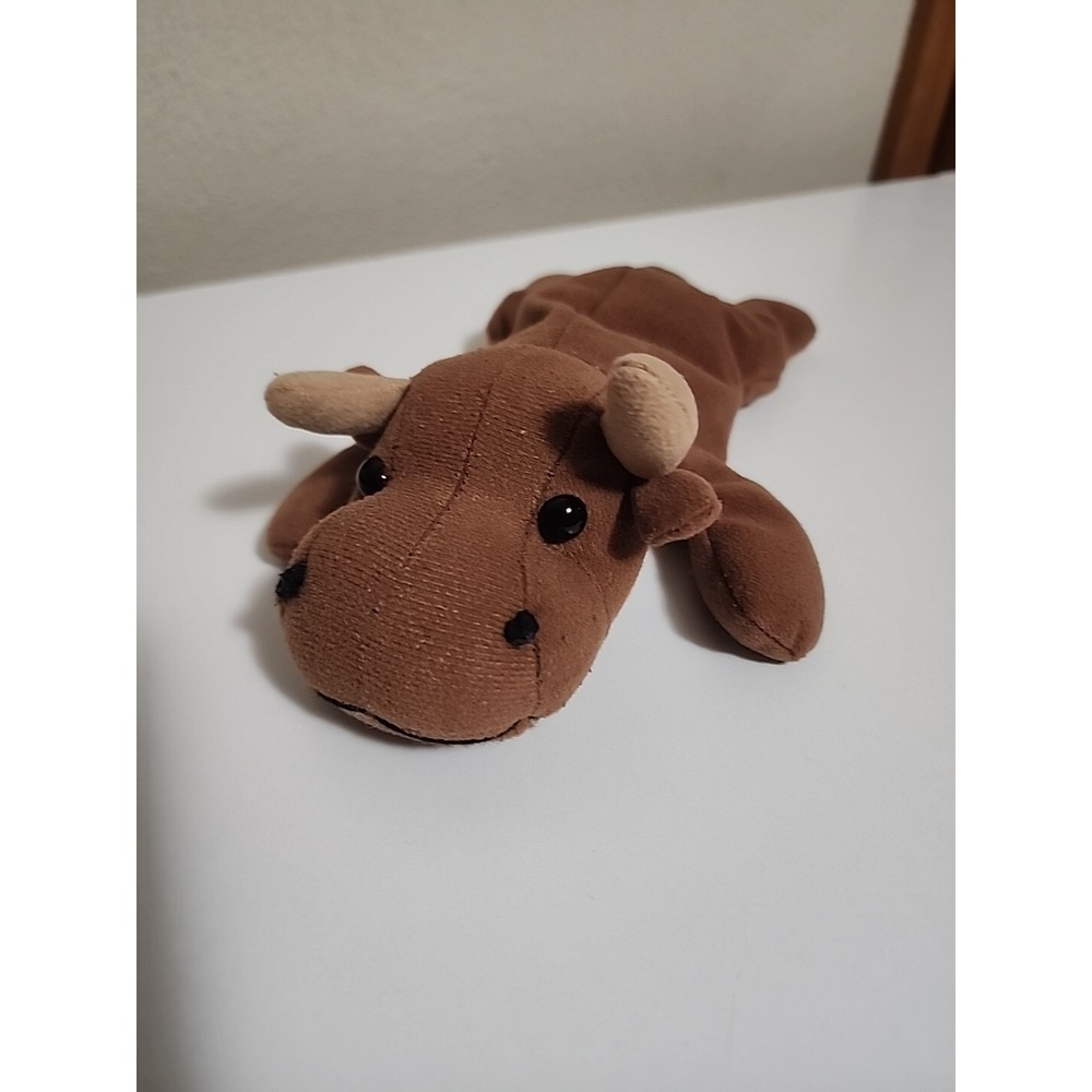 It's All‎ Greek To Me Brown Bull COW Plush Beanie Stuffed ANIMAL Toy